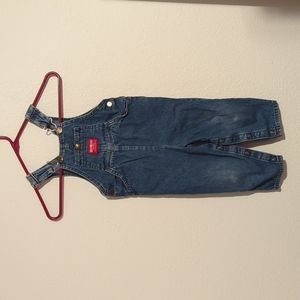 OshKosh B’Gosh Overalls Kids Blue Jean Denim Size 3T Made in USA Vintage